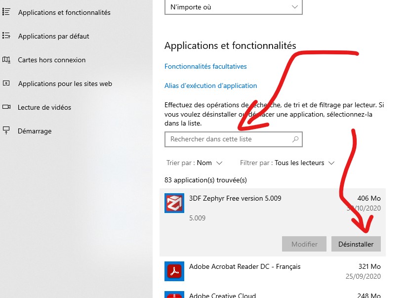 D Sinstaller Une Application Logiciel Sur Windows